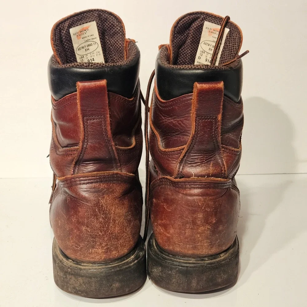 Red Wing 914 Work Boots Mens 13 Brown Leather Gore-Tex Waterproof EH Made in USA